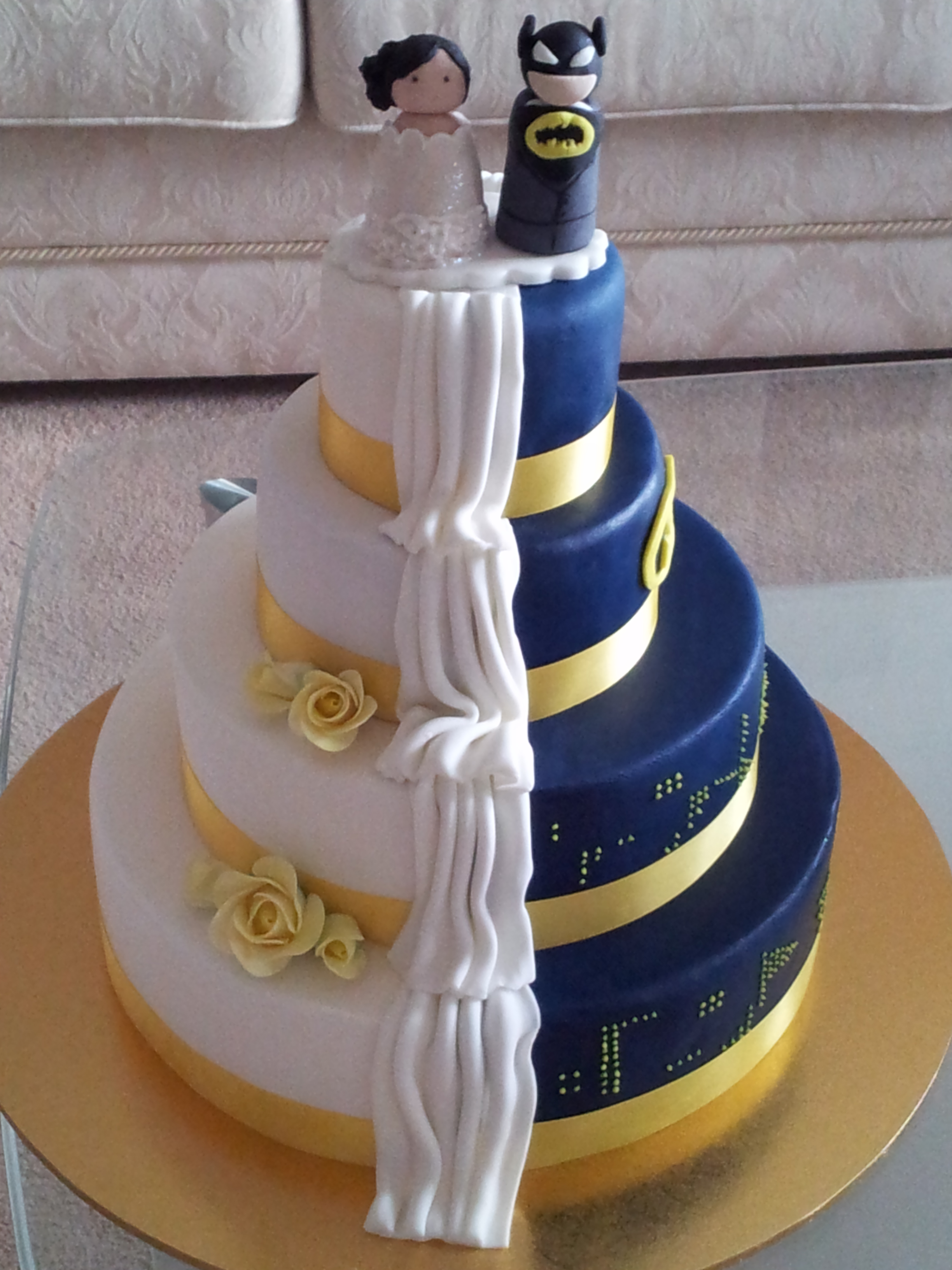 Groovy Batman & Bride Wedding Cake